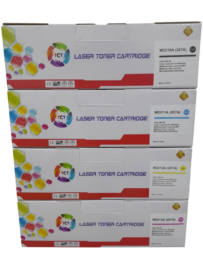 TCT Compatible With HP 207A Toner Cartridge Replacement for HP 207A Color Laserjet Works With Pro MFP M283fdw M255dw M282nw M283fdn M255nw W2210A W2211A W2212A W2213A Toner - Black Cyan yellow magenta - Image 2