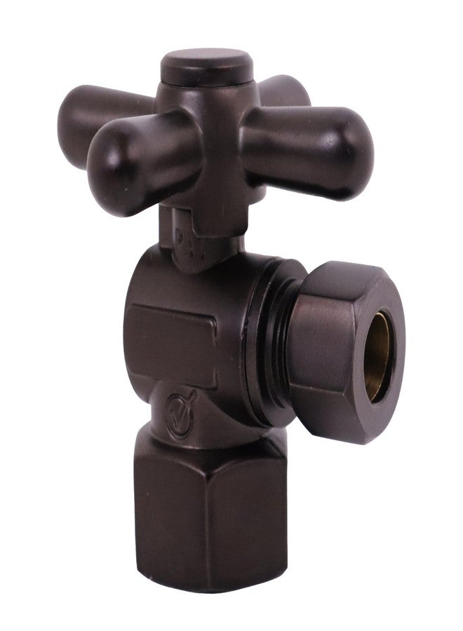 ويست براس مقبض زاوية متقاطع من Westbrass بقطر ربع دورة، مقاس 1/2 بوصة IPS × 3/8 بوصة قطر خارجي، برونزي مطلي بالزيت، D103BX-12 - Image 1