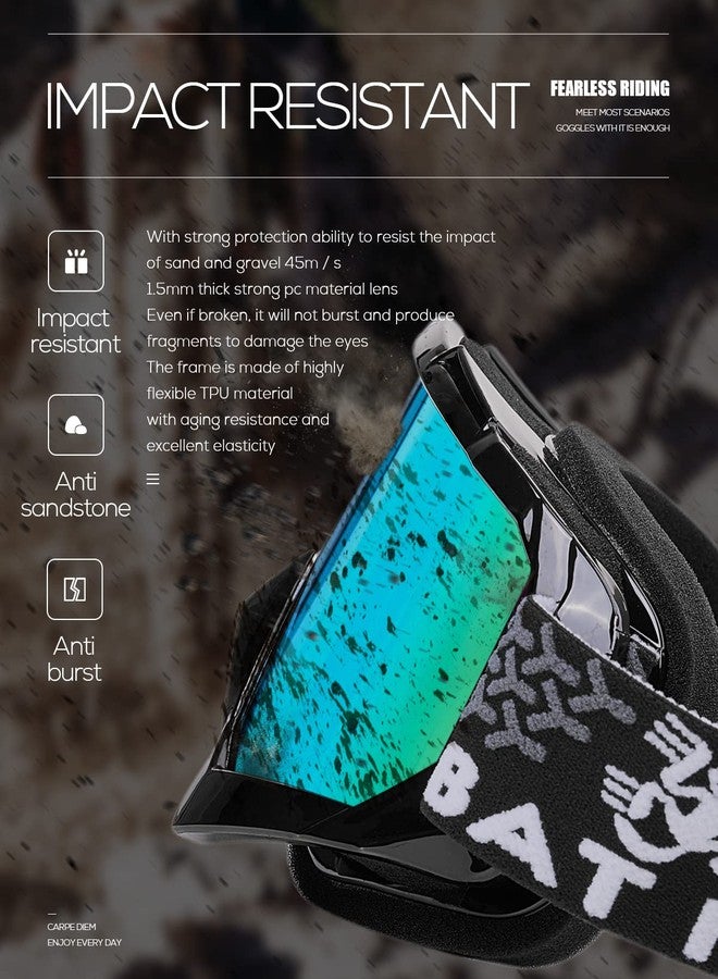 BATFOX نظارات باتفوكس للدراجات النارية ATV معدات الدراجات النارية ركوب موتوكروس دراجة ترابية 4 عجلات MX DH ملحقات نظارات للرجال والنساء والشباب حماية UV400 مضادة للغبار حزام مضاد للانزلاق - Image 3