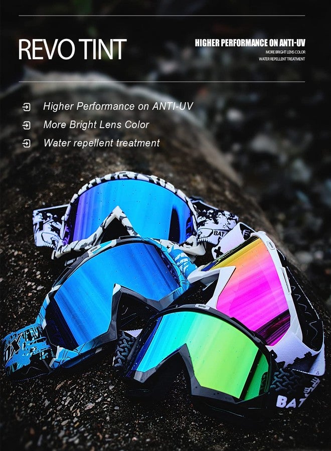 BATFOX نظارات باتفوكس للدراجات النارية ATV معدات الدراجات النارية ركوب موتوكروس دراجة ترابية 4 عجلات MX DH ملحقات نظارات للرجال والنساء والشباب حماية UV400 مضادة للغبار حزام مضاد للانزلاق - Image 5