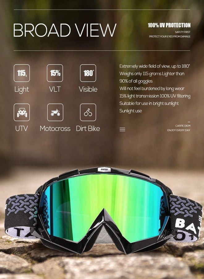 BATFOX نظارات باتفوكس للدراجات النارية ATV معدات الدراجات النارية ركوب موتوكروس دراجة ترابية 4 عجلات MX DH ملحقات نظارات للرجال والنساء والشباب حماية UV400 مضادة للغبار حزام مضاد للانزلاق - Image 4
