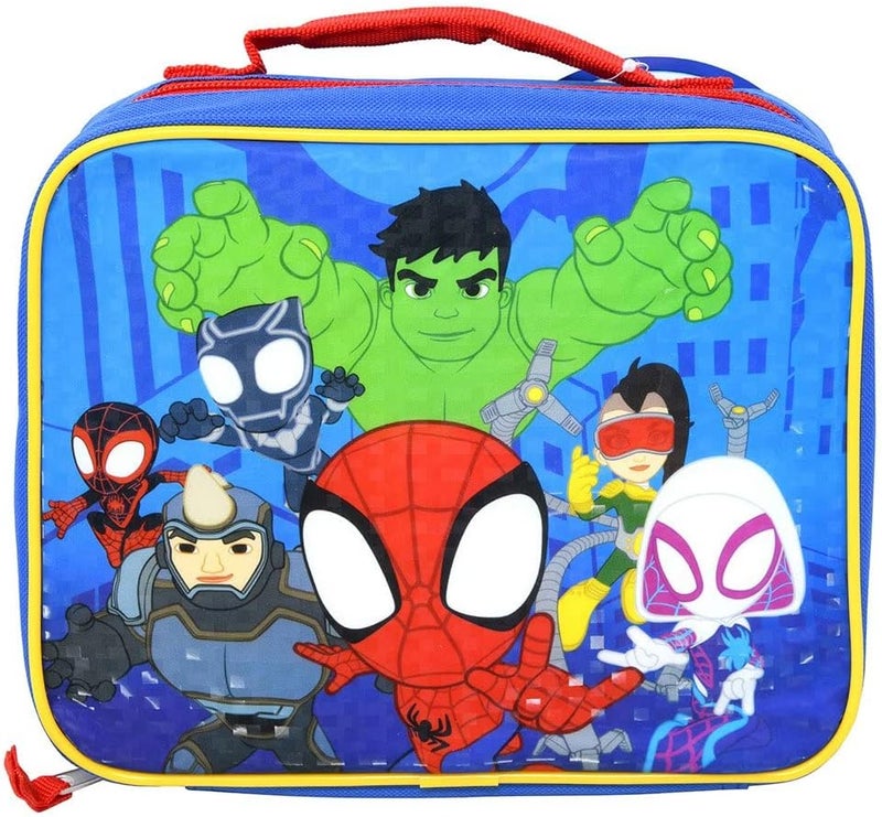 Fast Forward Spidey and His Amazing Friends Lunch Box Set - Bundle of Spiderman Lunch Bag, Water Bottle, Stickers, and More | Spiderverse School Supplies - Image 2
