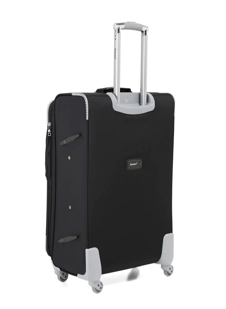 سيناتور Soft Shell Luggage Trolley For Unisex Ultra Lightweight Expandable Suitcase With 4 Wheels LL003 Black