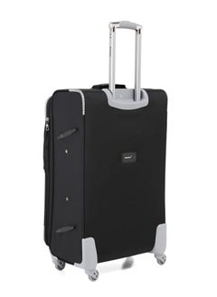 SENATOR Soft Shell Luggage Trolley For Unisex Ultra Lightweight Expandable Suitcase With 4 Wheels LL003 Black  - Image 2