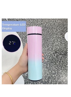 Cool Baby Smart Insulated Water Bottle, Tea Infuser Bottle Stainless Steel Vacuum Wide Mouth Coffee Mug Travel Thermoses with LCD Touch Screen Keep Hot Or Cold Car Portable Cup 500ML(Pink)  - Image 4