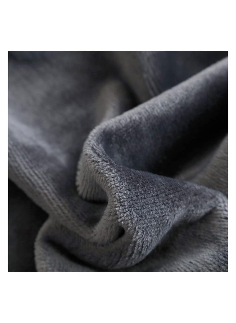 Fabienne 2-Pc Single Blanket Grey 280 GSM Microfiber Fleece Flannel Bed Blanket 150x200cm Super Plush and Silky Throw Blanket - Image 3