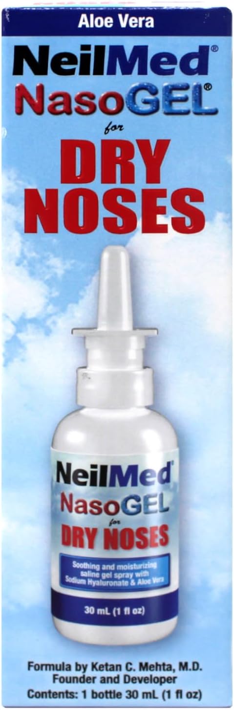 NeilMed NeilMed NasoGEL Drip-Free Nasal Spray for Dry Noses, Soothing Moisturizing Gel with Aloe Vera & Sodium Hyaluronate, 1 fl oz