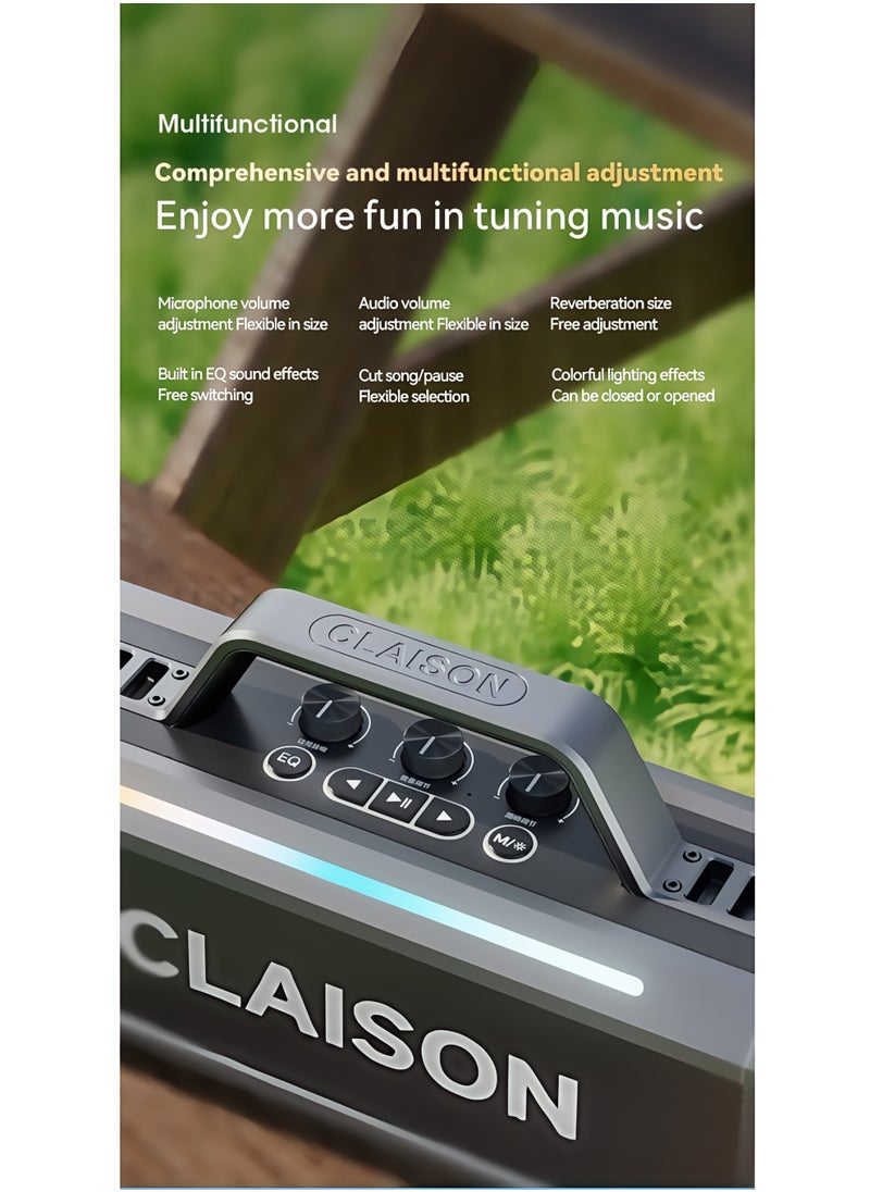 Claison Karaoke Machine for Adults and Kids,Portable Bluetooth Speaker with 2 UHF Wireless Microphones Karaoke Speaker pa System for Home Parties,Wedding  - Image 2