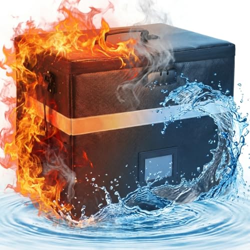 Calenzana Vinyl Record Storage Box with Lock, Fireproof Water Resistant Record Organizer for 150+ Single Records 12-inch, Collapsible Crate Box for Valuable Album, 16.7'' x 13.2'' x 13.4'' - Image 3