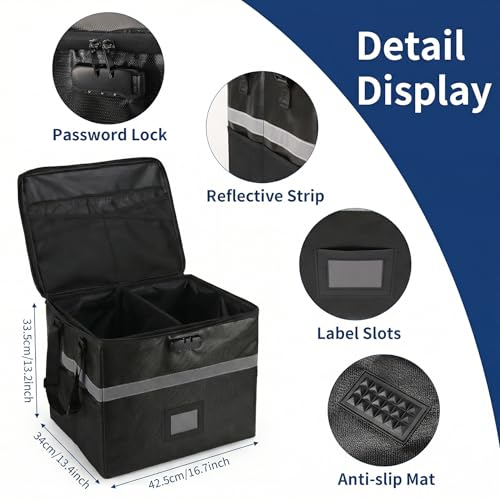 Calenzana Vinyl Record Storage Box with Lock, Fireproof Water Resistant Record Organizer for 150+ Single Records 12-inch, Collapsible Crate Box for Valuable Album, 16.7'' x 13.2'' x 13.4'' - Image 4