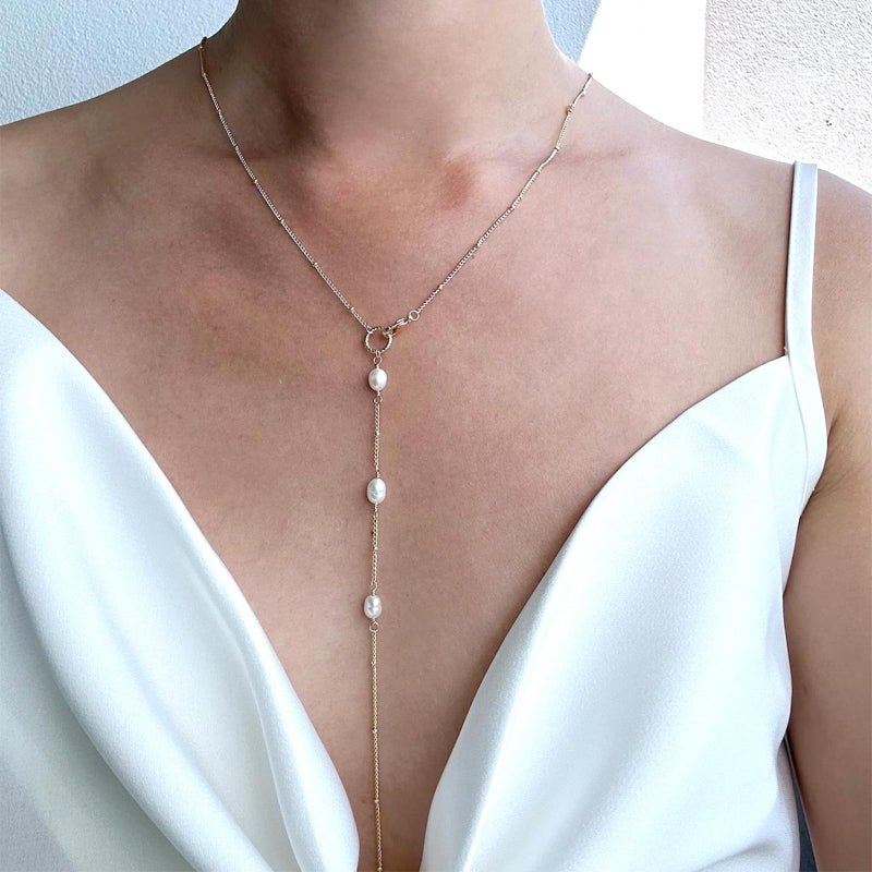 Your Always Charm Rhinestone Back Chain Necklace for Backless Dress Body Chain Jewelry Backdrop Chain Necklaces for Women - Image 3