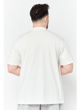 Reebok Men Sportswear Fit Embroidered Logo Short Sleeves Outdoor T-Shirt, Off White  - Image 3