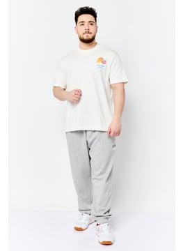 Reebok Men Sportswear Fit Embroidered Logo Short Sleeves Outdoor T-Shirt, Off White  - Image 2
