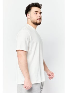 Reebok Men Sportswear Fit Embroidered Logo Short Sleeves Outdoor T-Shirt, Off White  - Image 4