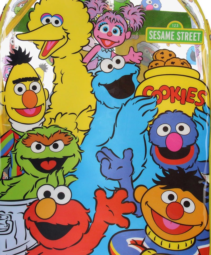 INTIMO Sesame Street Elmo Big Bird Cookie Monster Clear Travel Backpack For Daily Use 16" - Image 2