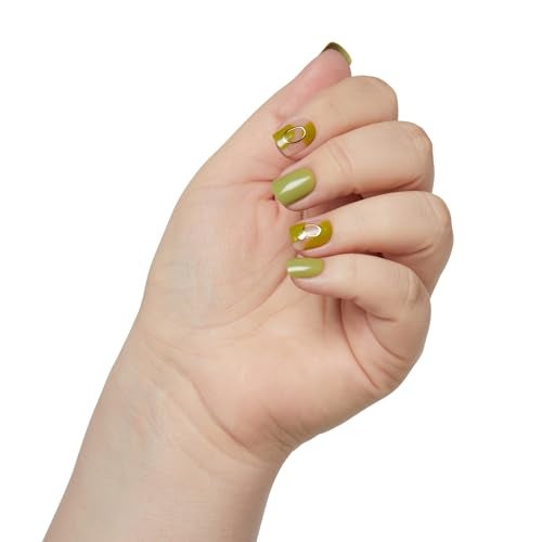 Impress Kiss Impress No Glue Mani Press On Nails Design Before Sunrise Green Short Size Squoval Shape Includes 30 Nails Prep Pad Instructions Sheet 1 Manicure Stick 1 Mini File - Image 3