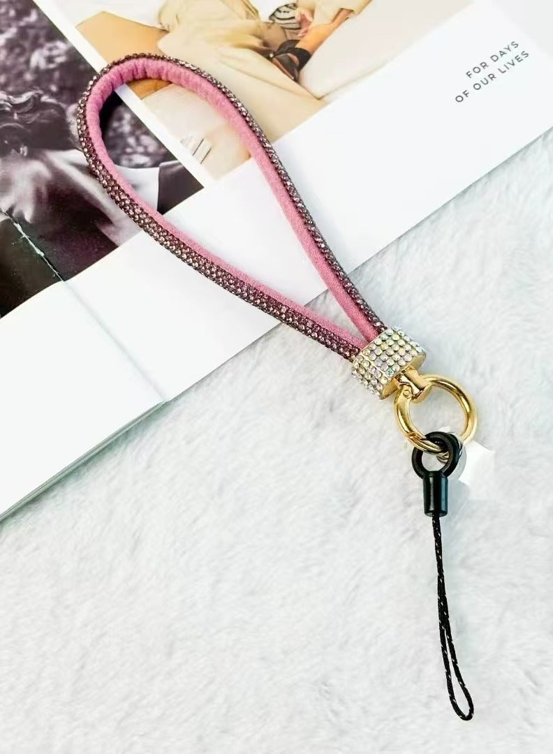 Sparkle Accessories Sparkly Wrist Lanyard, Glittering Pink and Purple Beaded Lanyard with Gold-Tone Hook, Trendy Phone, Camera and Bottle Wrist Strap Accessory 