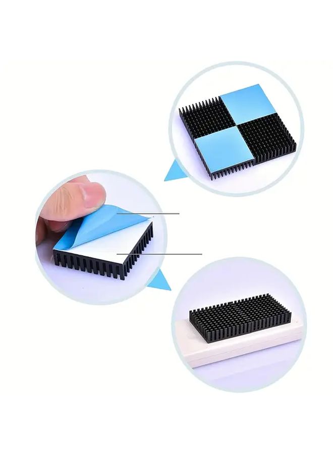 White 2 Pack Heavy Duty Aluminum 40mm Heat Sink TEC1 12706 Peltier Module Cooling Kit Blue Thermal Tape - Image 3