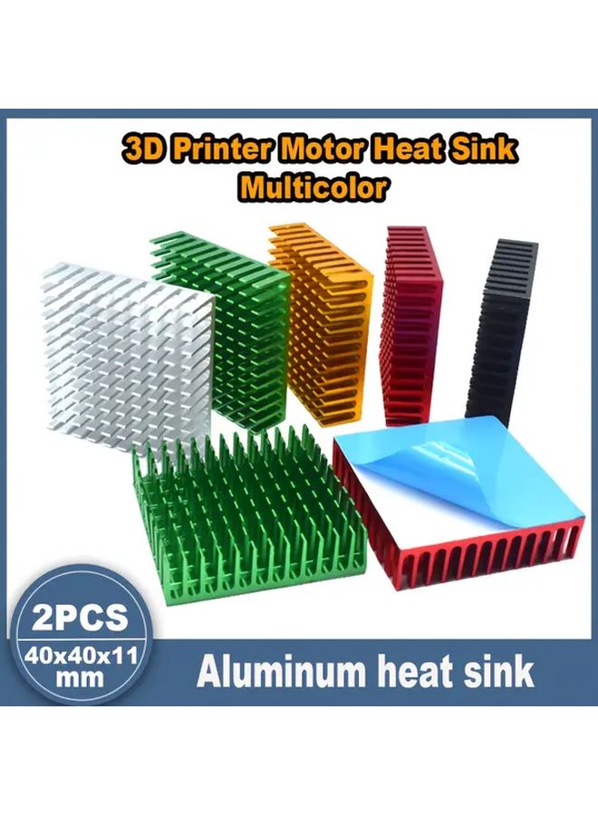 White 2 Pack Heavy Duty Aluminum 40mm Heat Sink TEC1 12706 Peltier Module Cooling Kit Blue Thermal Tape - Image 1