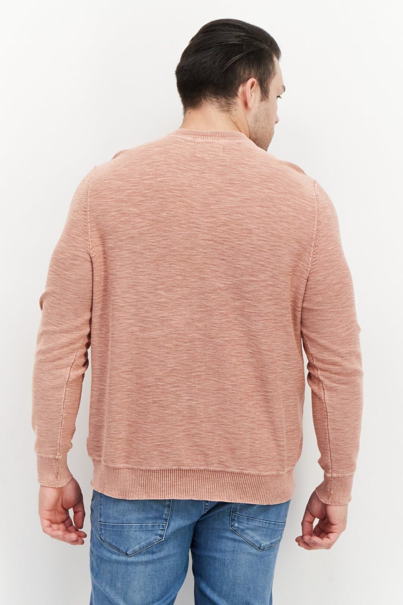 TRUE GRIT Men Henley Neck Long Sleeve Knitted T-Shirt, Pink - Image 2