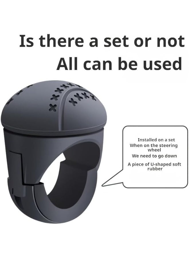 My souq 360-Degree Steering Wheel Spinner Knob - Universal Car Power Handle Ball Assist with Protective Soft Rubber Spacer, Anti-Slip Driving Helper for Cars and Trucks (Black/Grey) - Image 3