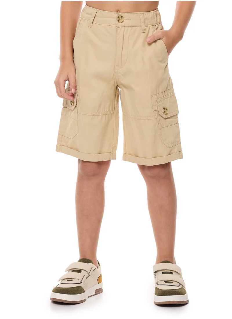 victor and jane victor and Jane Boys Cargo Bermuda Shorts - Khaki