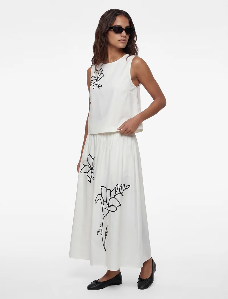 كوتون Floral Flare Skirt