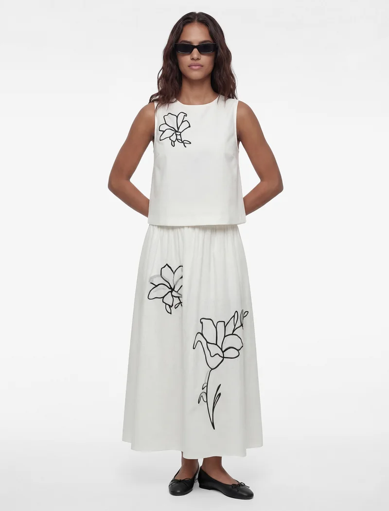 كوتون Floral Flare Skirt