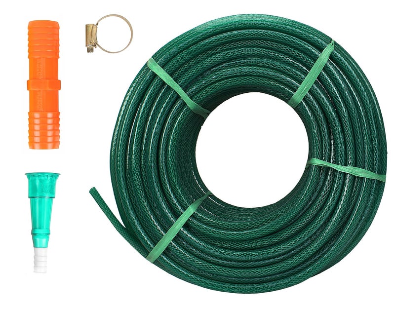 Flexzilla (Size : 1 Inch (25Mm), Length: 30 Meters, 97.50 Feet Green) Heavy Duty Braided Water Hose Pipe, Light Weight Easy To Connect For Garden, Car Wash, Floor Clean, Pet Bath, Park & Yard - Image 1