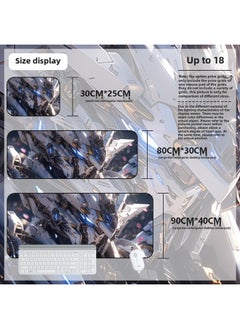 Mouse Pad Oversized Gundam Computer Keyboard Pad Cartoon Game Mouse Pad Boys E-sports Computer Thickened Desk Pad-Color:900*400*4mm-Pattern:Up To 18