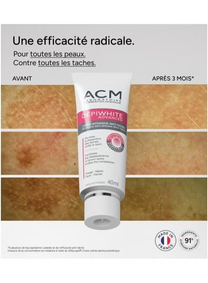 ACM Laboratoire dermatologique Dépiwhite Advanced Intensive Anti-Brown Spot Cream 40ml – Fade Dark Spots, Even Skin Tone, Face & Hands Brightening Cream(Packaging May Vary) - Image 5