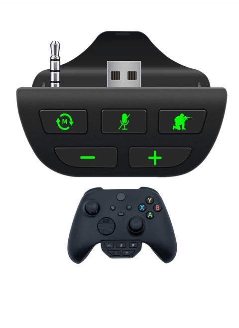 Headset Adapter for Xbox Series X/S, Stereo Headset Audio Adapter with Volume Adjustment and Scout Mode