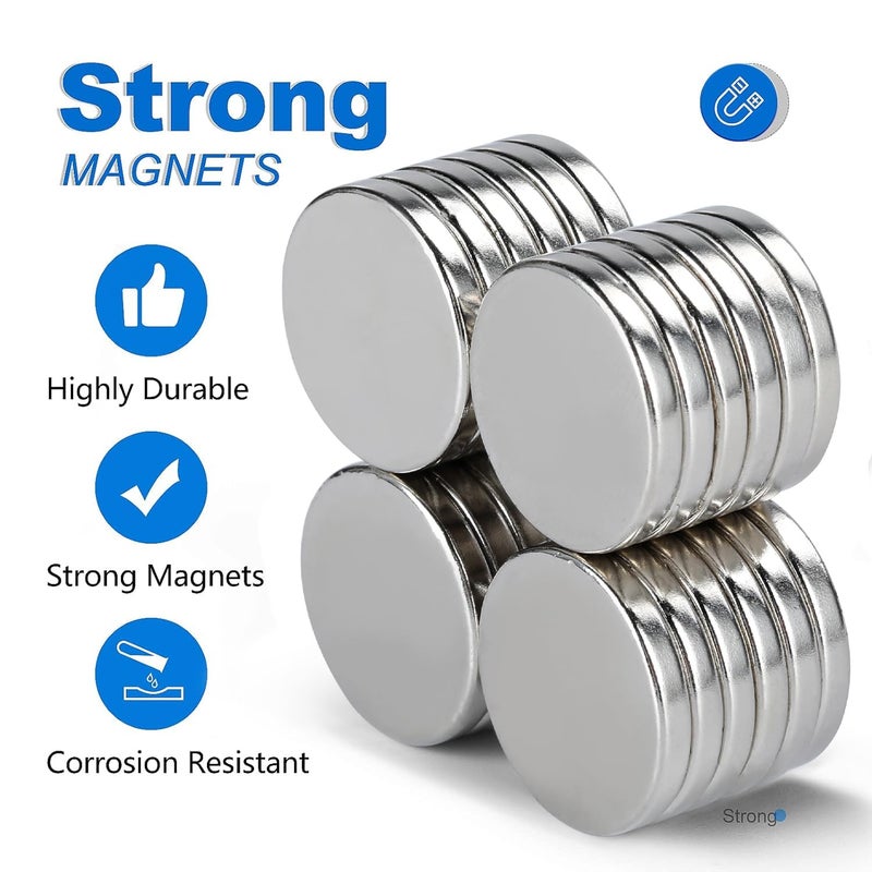 TRYMAG 25Pcs 20x3mm Strong Neodymium Rare Earth Refrigerator Magnets for Crafts, Heavy Duty Magnets Small Round for Office, Whiteboard, Dry Erase Board, Cabinets - Image 5