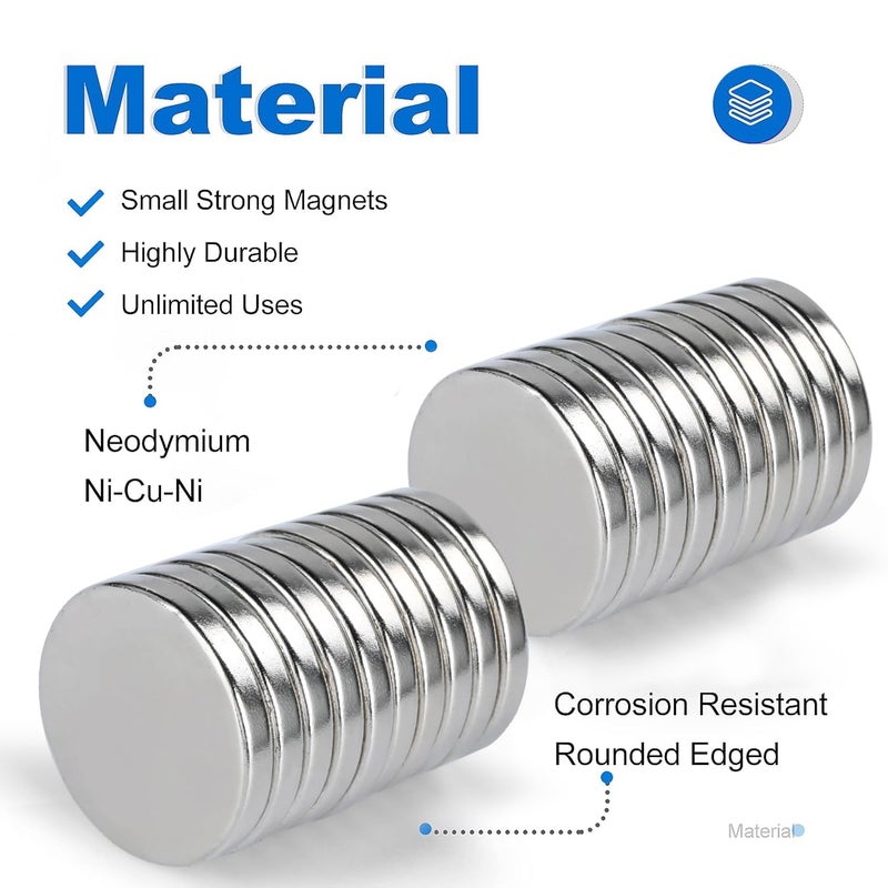 TRYMAG 25Pcs 20x3mm Strong Neodymium Rare Earth Refrigerator Magnets for Crafts, Heavy Duty Magnets Small Round for Office, Whiteboard, Dry Erase Board, Cabinets - Image 2
