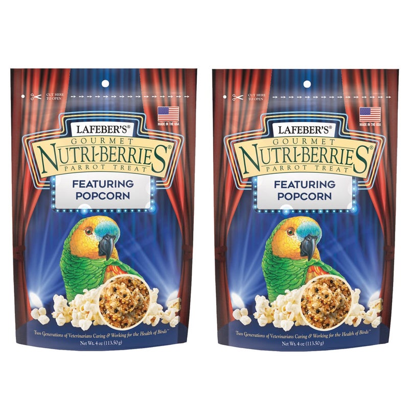 LAFEBER'S Popcorn Nutri-Berries, for Parrots, 4 oz Bag (Pack of 2) - Image 1