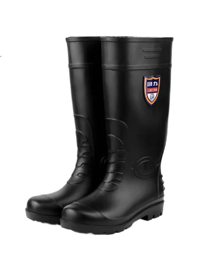 Warrior Men'S Waterproof Outdoor Rain Shoes Anti-Slip Rubber Shoes Rain Boots Cover Shoes Hl8O9 Black High Tube 41 - Image 1
