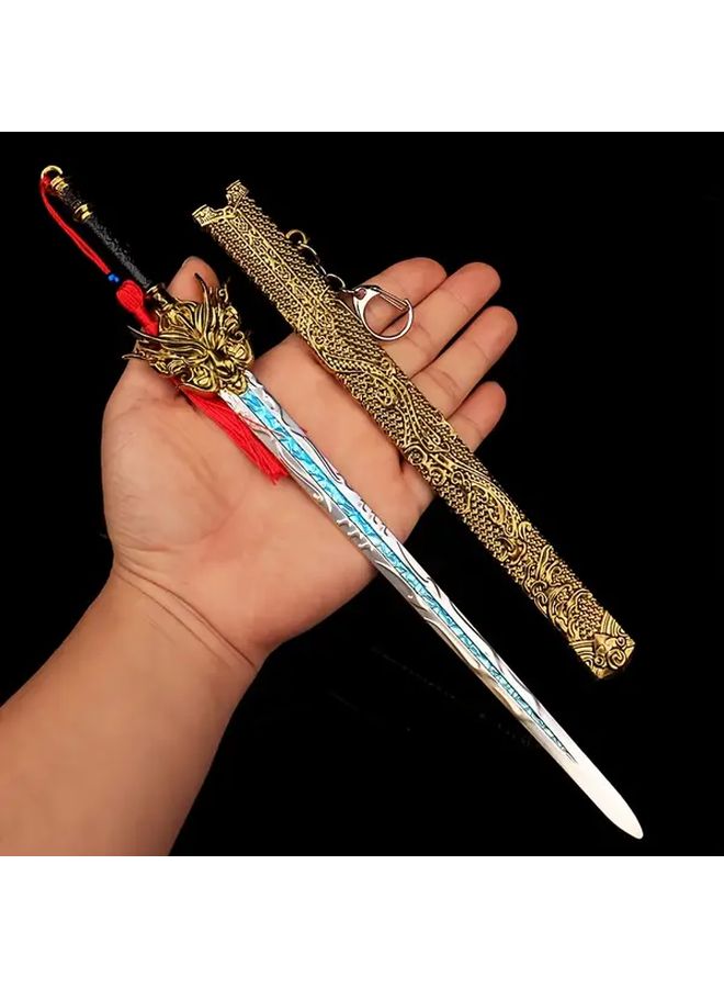 Golden Dragon Sword Model Replica Collectible Large Size With Red Tassel Perfect Gift For Anime And Game Fans - Image 4
