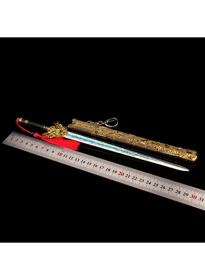 Golden Dragon Sword Model Replica Collectible Large Size With Red Tassel Perfect Gift For Anime And Game Fans - Image 3