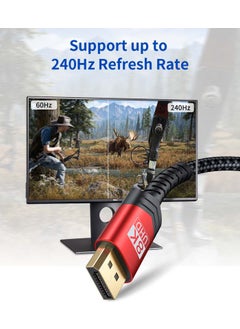 JSAUX 8k UHD Displayport Gaming Cable DP Cable 8K@60Hz 2K@240Hz 4K@144Hz 32.4gbps Display Connection Cable 1.4 DP - DP Cable Compatible for Gaming Laptop TV PC Computer Monitor Compatible CV0001  - Image 4