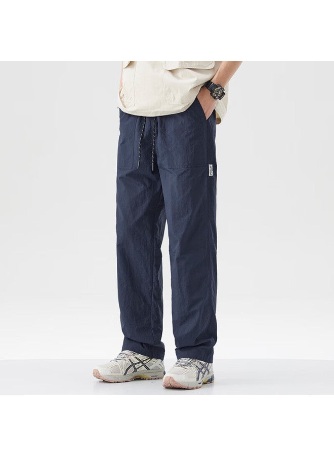 Wassup Sohot Men's Casual Pants Summer Trendy Workwear Pants Men's Ice Silk Quick-drying Outdoor Paratrooper Sports Trousers Grey XL - Image 5