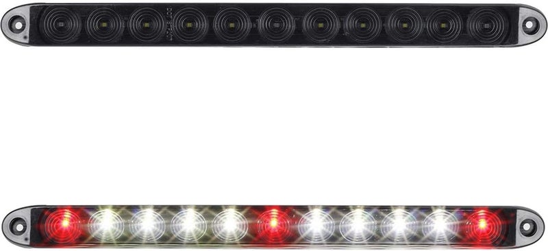Partsam 2Pcs 15" Inch LED Trailer Light Bar with Smoked Red 3 ID Bar and Reverse White Light - Image 1