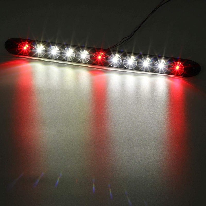 Partsam 2Pcs 15" Inch LED Trailer Light Bar with Smoked Red 3 ID Bar and Reverse White Light - Image 3