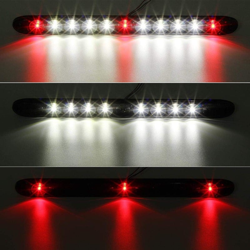 Partsam 2Pcs 15" Inch LED Trailer Light Bar with Smoked Red 3 ID Bar and Reverse White Light - Image 2
