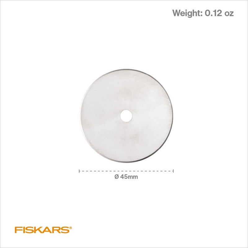 Fiskars 45mm Titanium Rotary Blades (2 Pack) - Rotary Cutter Blade Replacement - Crafts, Sewing, and Quilting Projects - Grey - Image 3