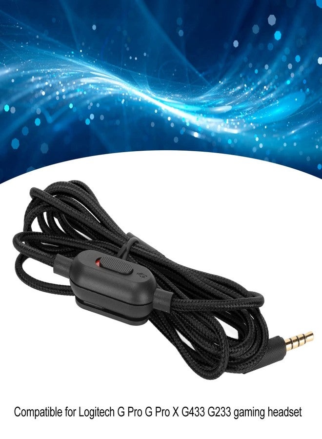 Dpofirs G Pro X Cord, Gaming Headset Cable Replacement for G Pro for G Pro X for G433 for G233, Braided Wire with Inline Mute and Volume Controller - Image 2