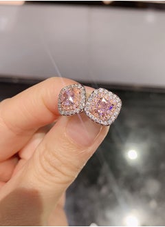 MissTiara Square Shape High-end simple temperament zircon S925 Silver needle Crystal Stud Earrings For Women  - Image 2
