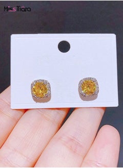 MissTiara Square Shape High-end simple temperament zircon S925 Silver needle Crystal Stud Earrings For Women  - Image 5