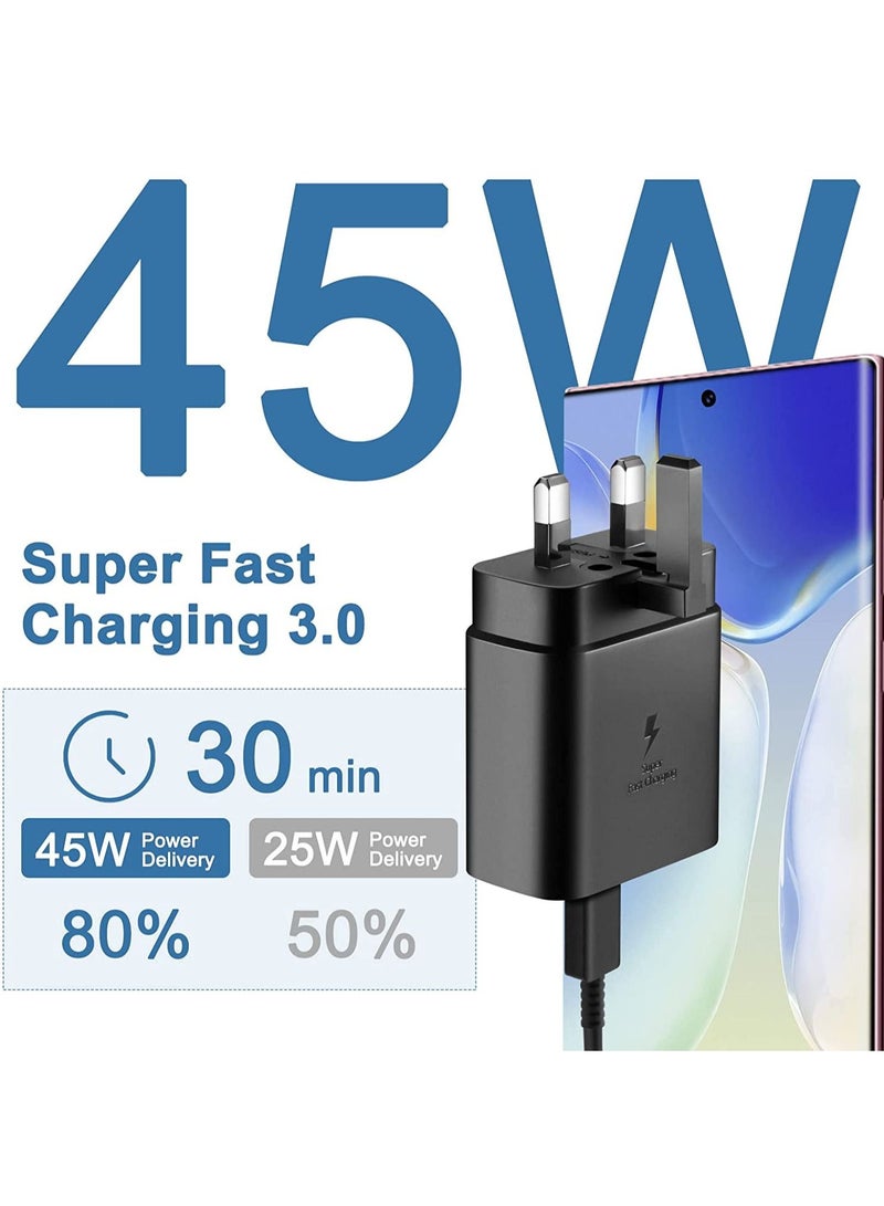 45W USB C Super Fast Charger USB C Plug for Samsung Galaxy S22 Ultra/S22+/S22/S21 Ultra/S21+/S21/S20/Note20/Note10/S10,Galaxy Tab S7/S7+/S8/S8+/S8 Ultra,PPS Charger with 6.6ft USB C Fast Charger Cable - Image 2