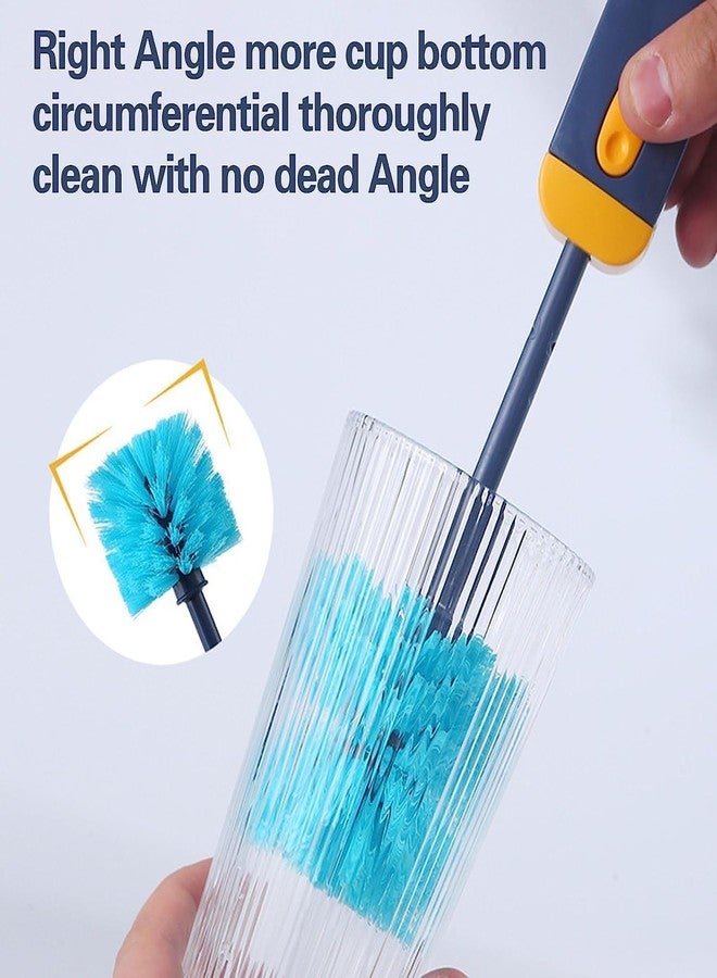 MELANA 4 in 1 Bottle Brush Cleaning Brush, Adjustable Handle Multifunctional Bottle Cleaner for Washing Sport Bottle, Mug, Cup Cover, Baby Bottle Cap - Image 3