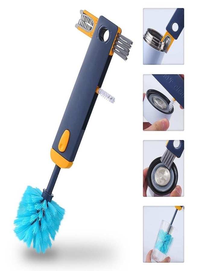 MELANA 4 in 1 Bottle Brush Cleaning Brush, Adjustable Handle Multifunctional Bottle Cleaner for Washing Sport Bottle, Mug, Cup Cover, Baby Bottle Cap - Image 2